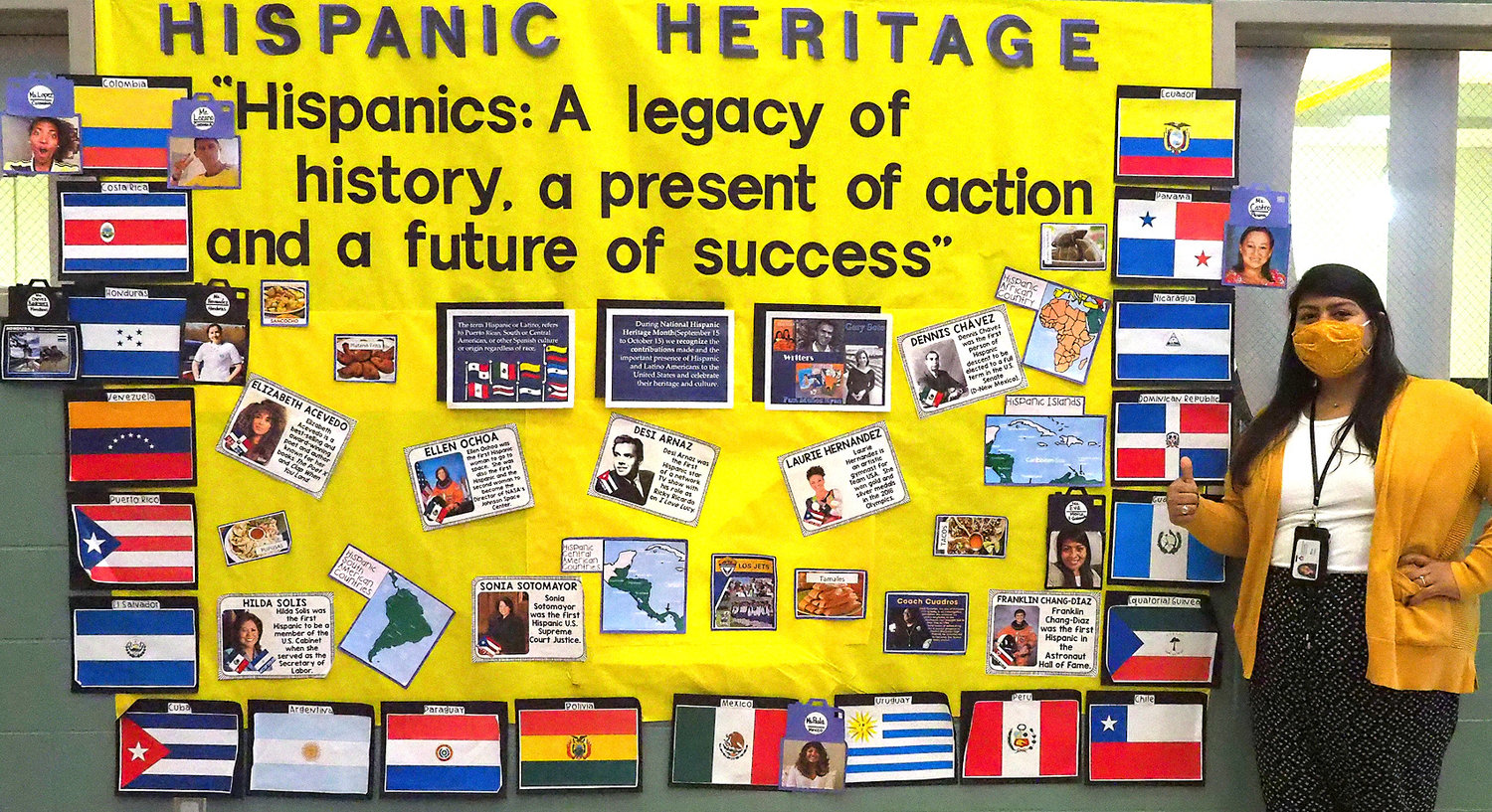 CIS' Eva Depaz created this poster for Hispanic Heritage Month in Virginia Cross Elementary School. Her father is from Guatemala and her mother is from Mexico.